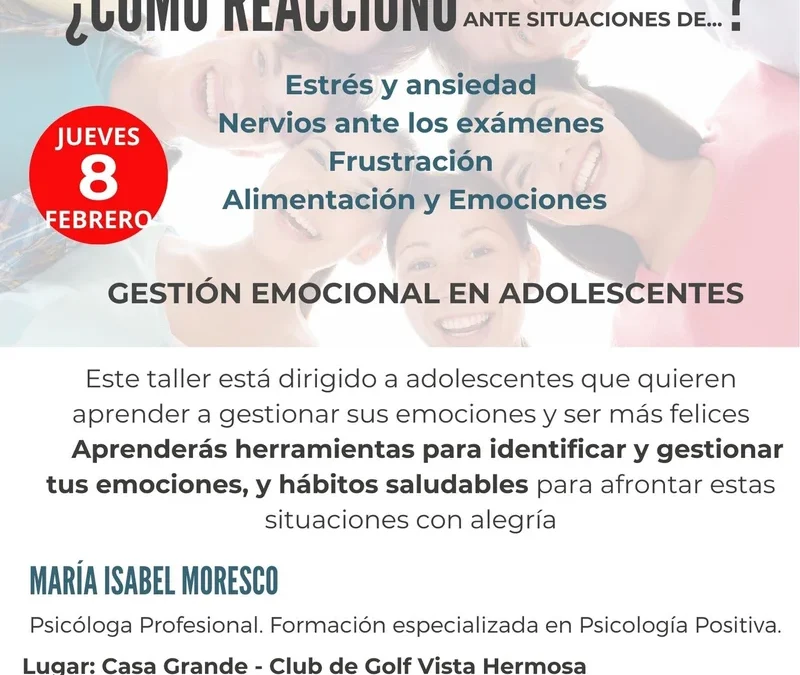 Taller sobre Gestión Emocional para TEENAGERS